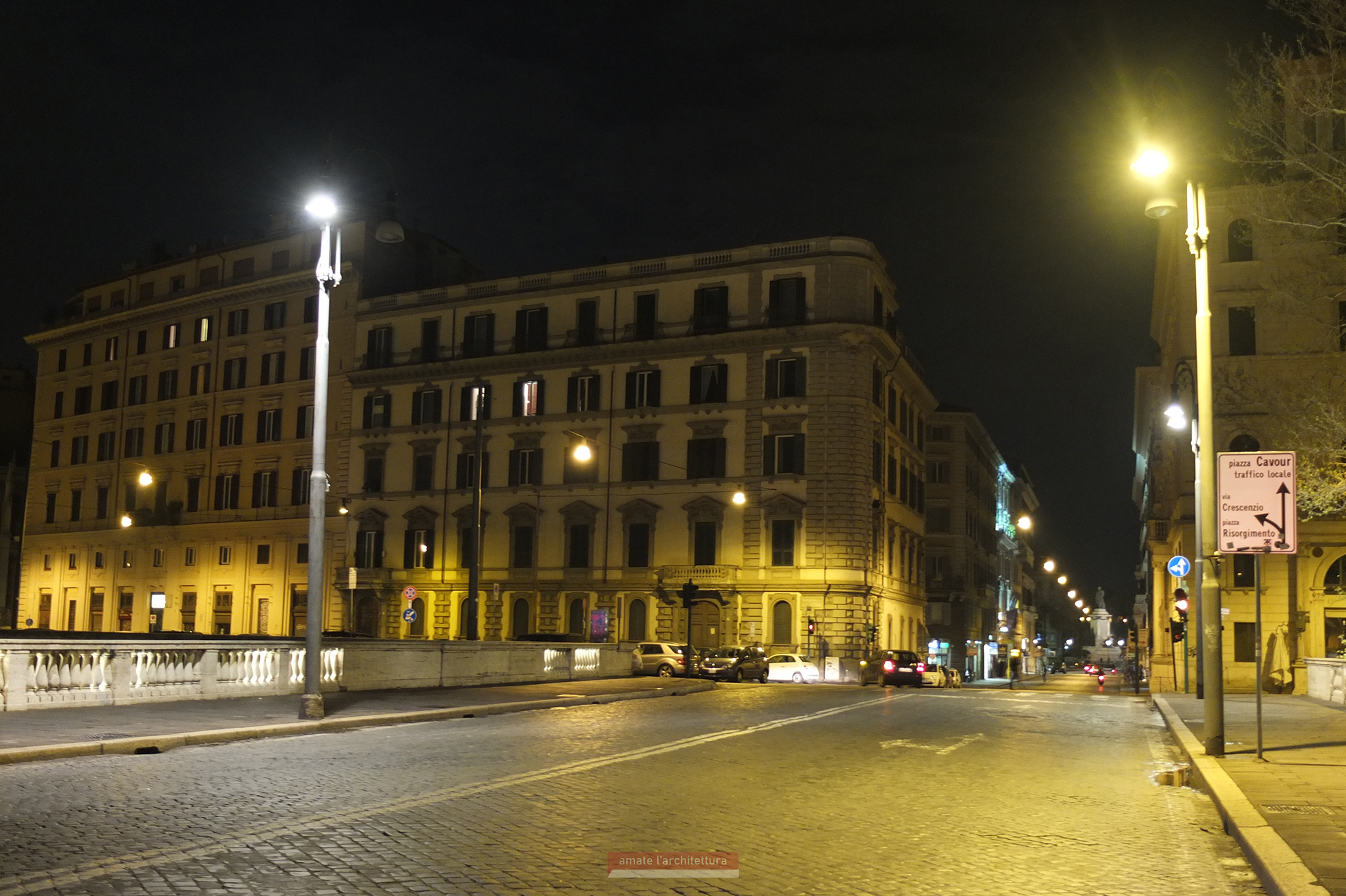 sodio vs LED: ponte Cavour sodio vs LED: ponte Cavour